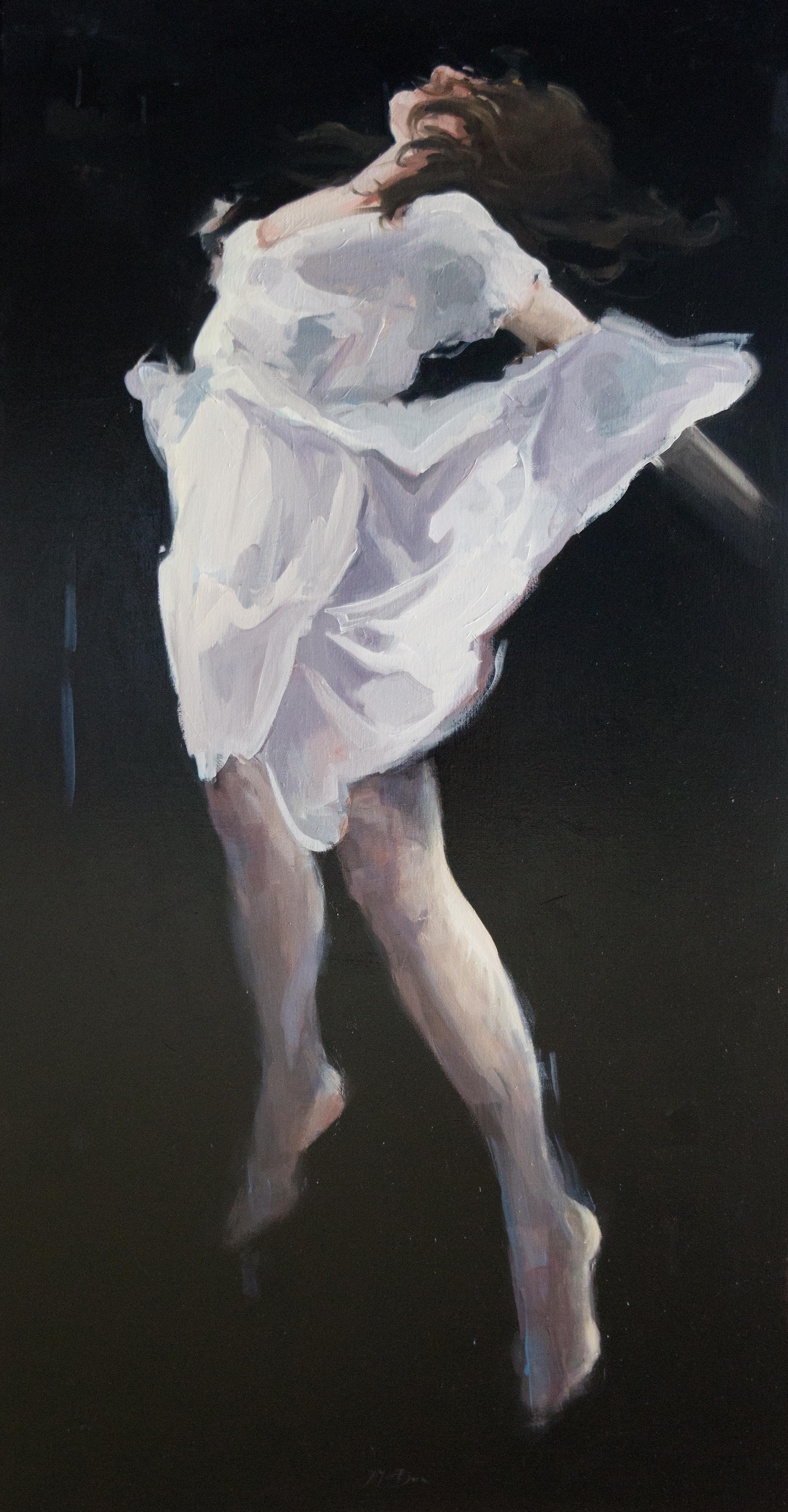 Jantien de Boer Figurative Painting - Silver Lining- 21st Century Contemporary Narrative Figure Painting of a Girl 