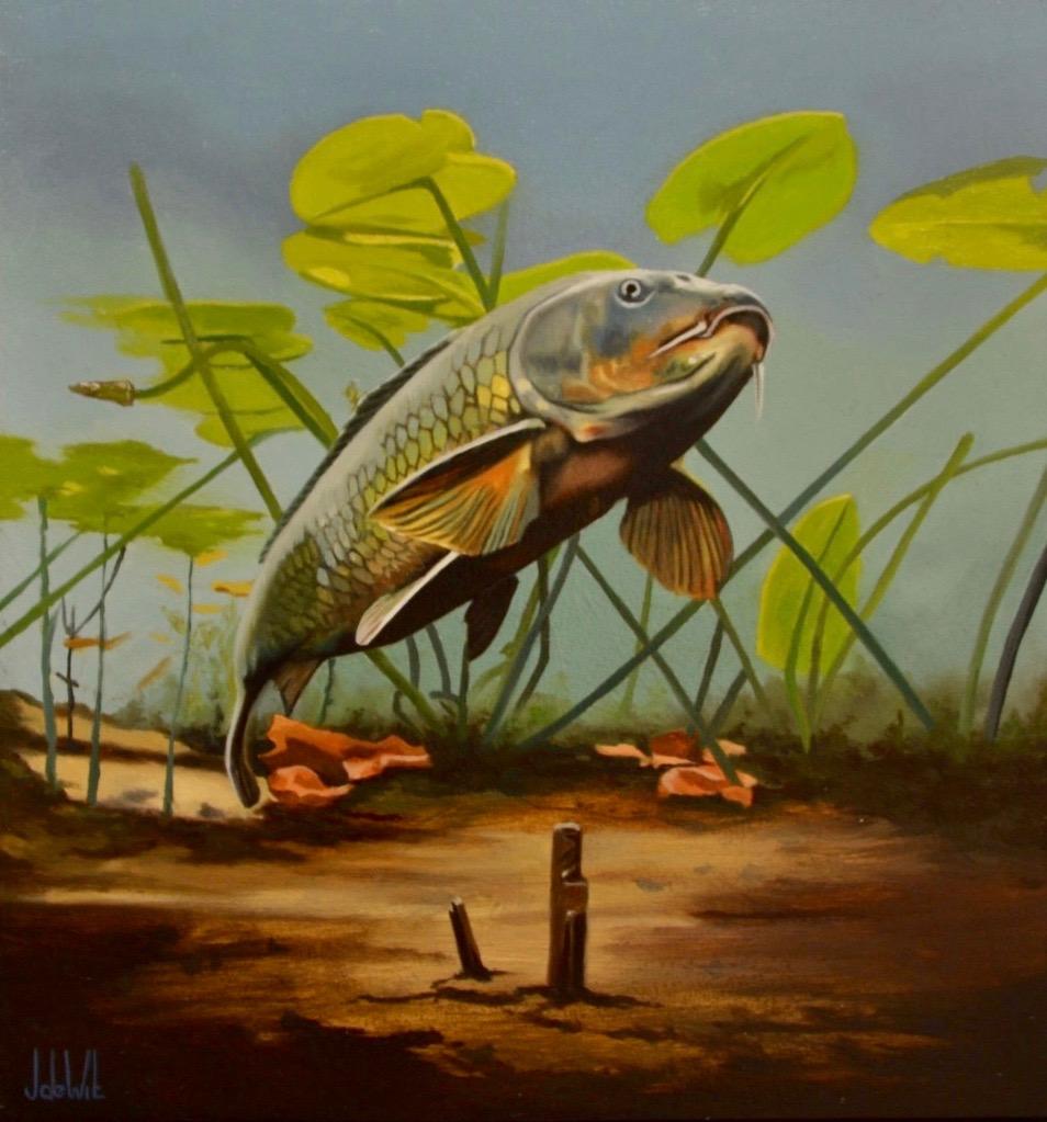 Jos de Wit Figurative Painting - Cypri C2- 21st Century Contemporary Realistic Painting of a Fish