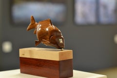 Cypri Fatty-21st Century Contemporary Wooden Sculpture, a Fish out of wood