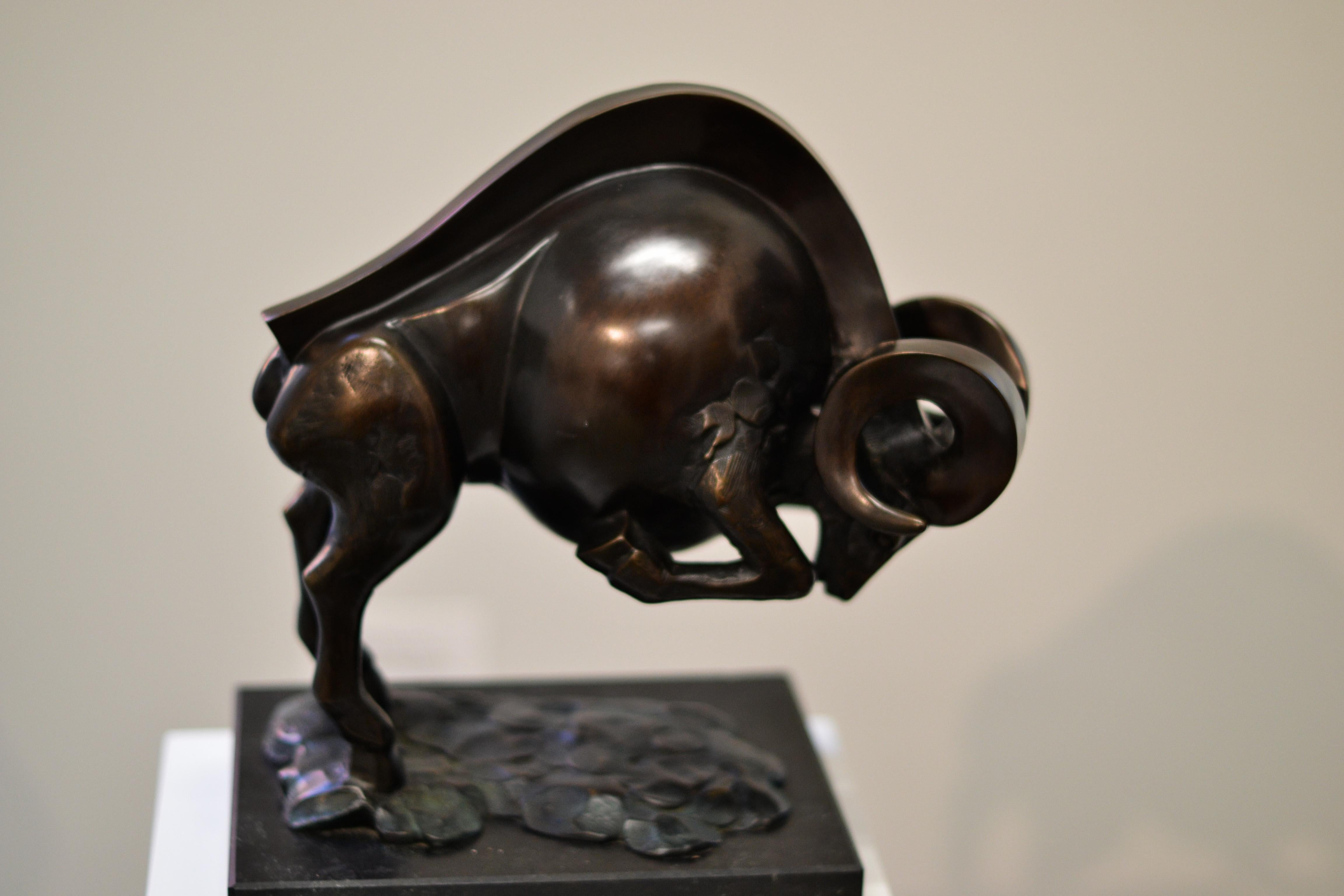 Ram - Frans Van Straaten, 21st Century Contemporary Bronze Animal Sculpture