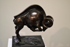 Ram – Frans Van Straaten, zeitgenössische Tierskulptur aus Bronze des 21. Jahrhunderts