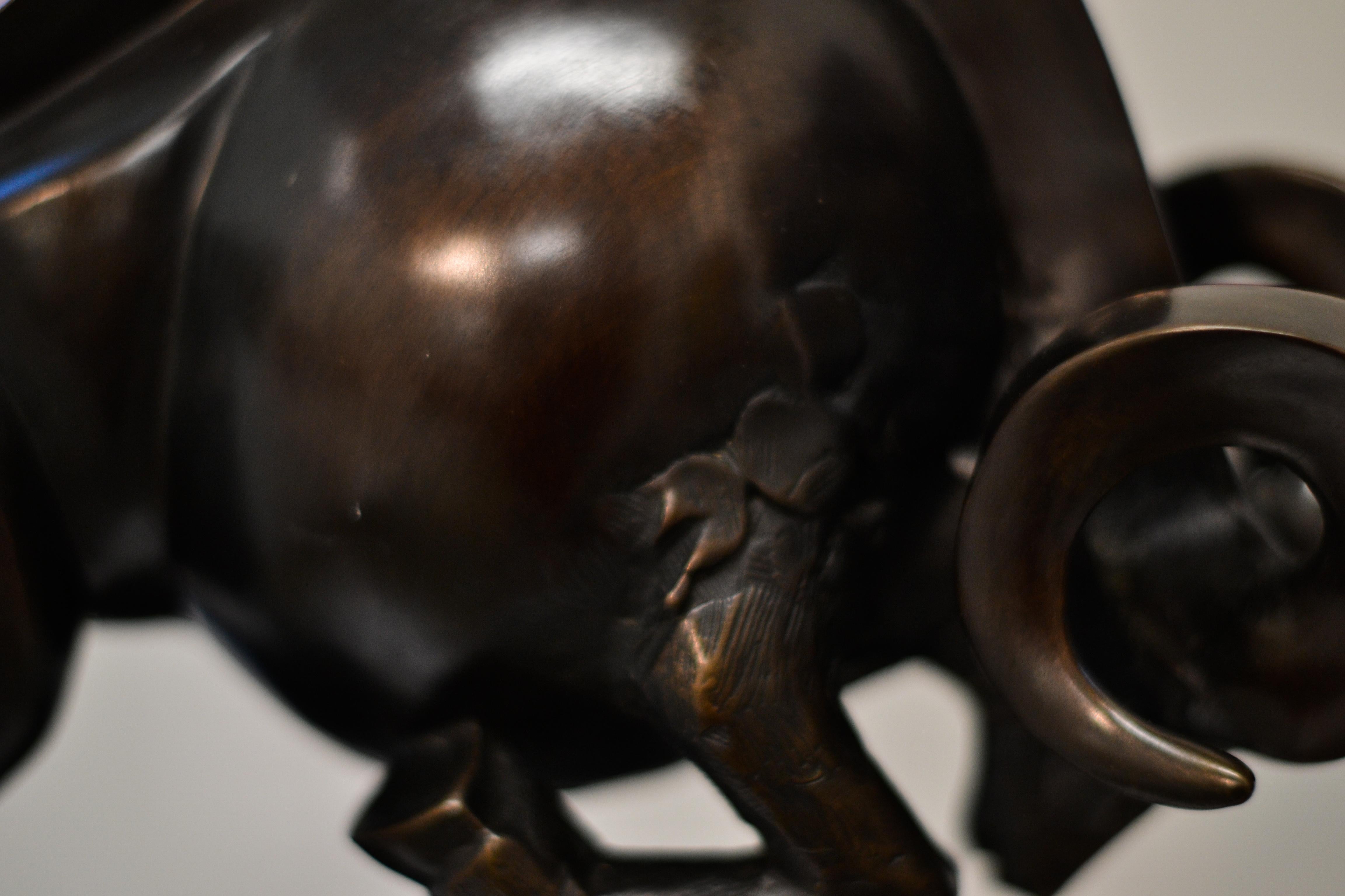 Ram - Frans Van Straaten, 21st Century Contemporary Bronze Animal Sculpture For Sale 5