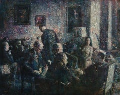 Misplaced- 21st Century Contemporary Painting of an  Interior  with People