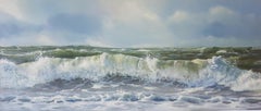 Surf - 21st Century Contemporary Seascape Oil Painting of Waves 