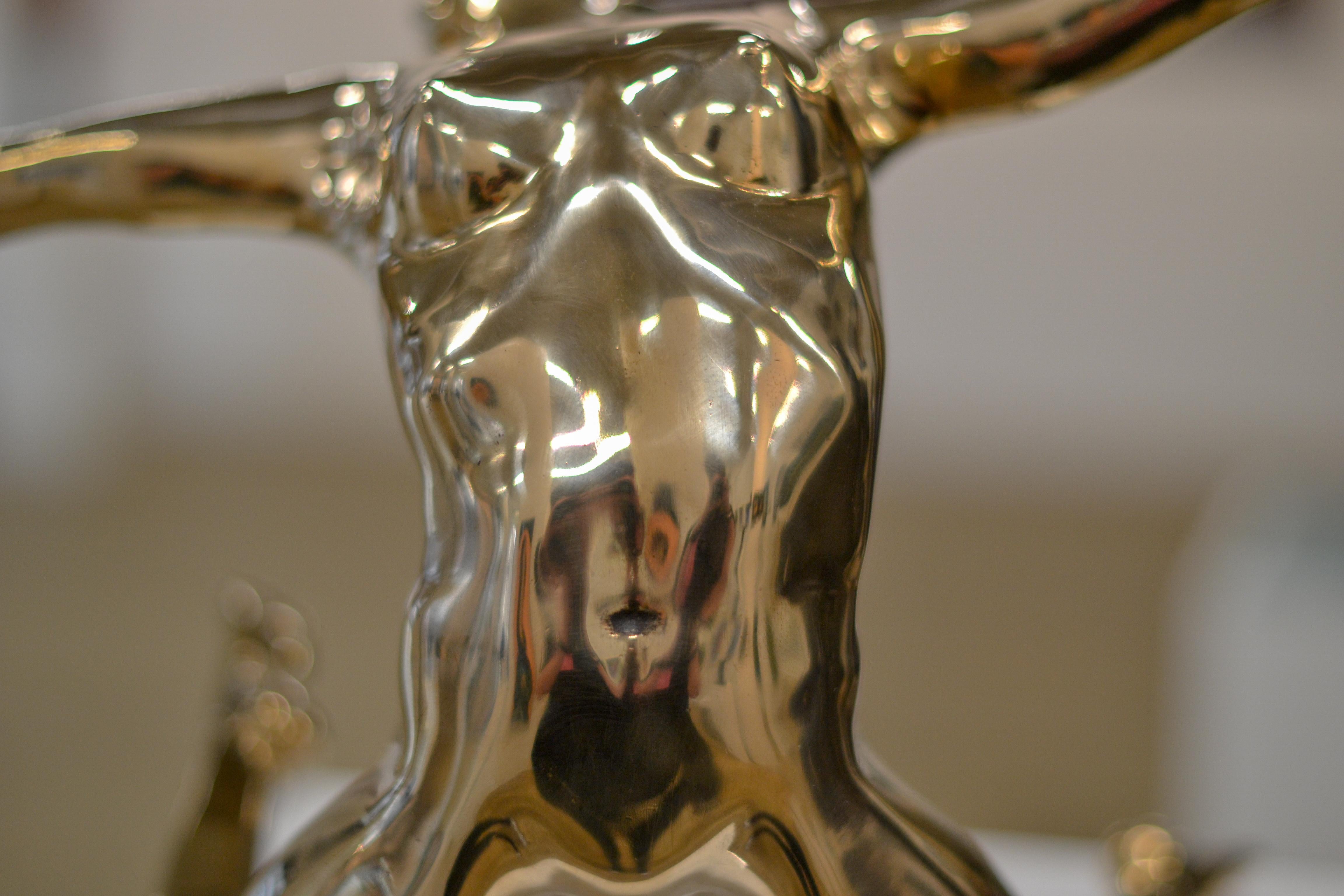 Open Arms - 21st Century Contemporary, Nude Woman Sculpture, Bronze  - Gold Nude Sculpture by Andries Velting