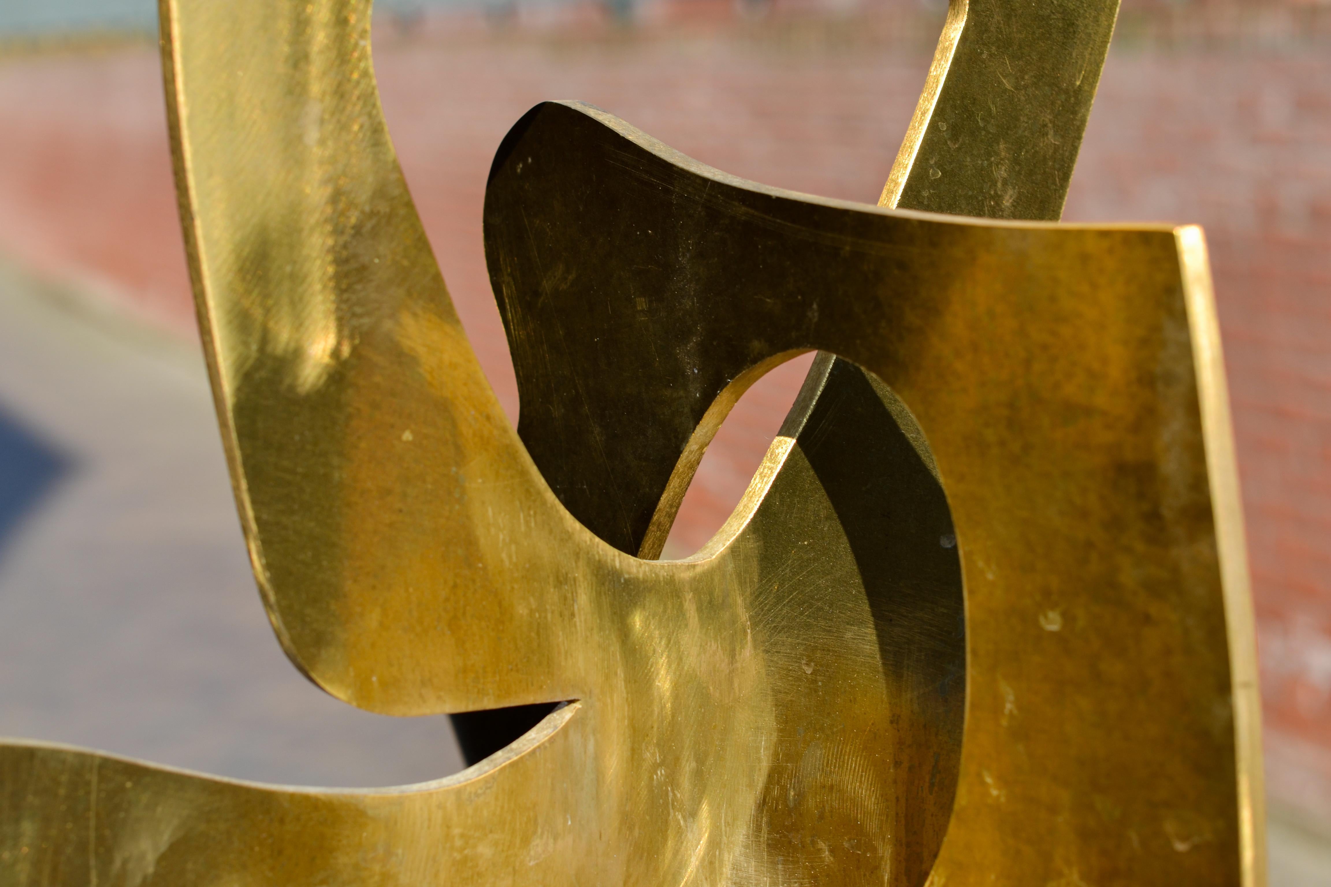 Dancer - Jan Wils 21st Century Contemporary Abstract Sculpture Brass For Sale 1