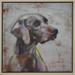 Weimaraner - Martin Koole, 21st Century Contemporary Acrylic Painting of a Dog