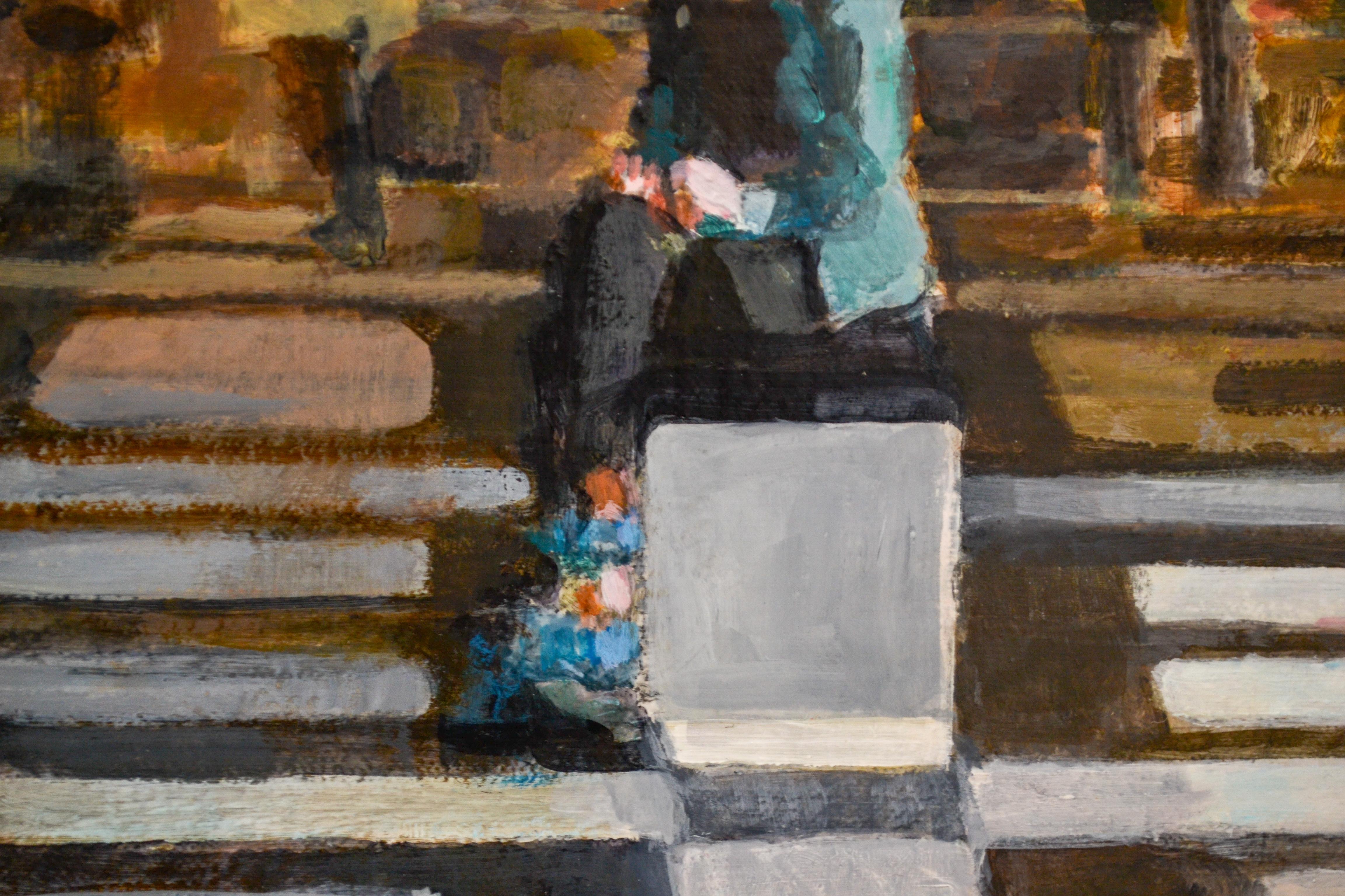 View on Copenhagen-21st Century Contemporary Painting of a Girl watching  1