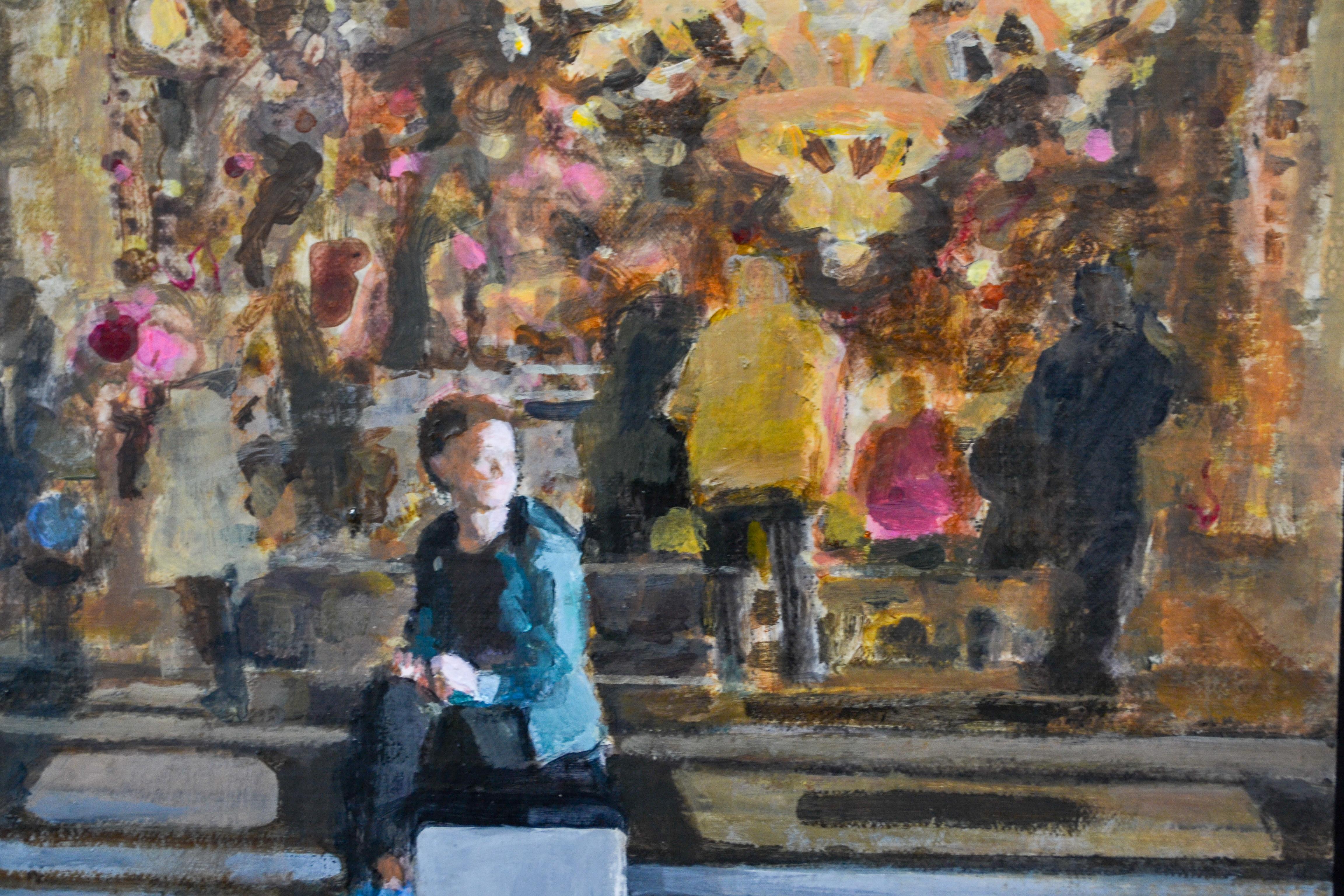 View on Copenhagen-21st Century Contemporary Painting of a Girl watching  2