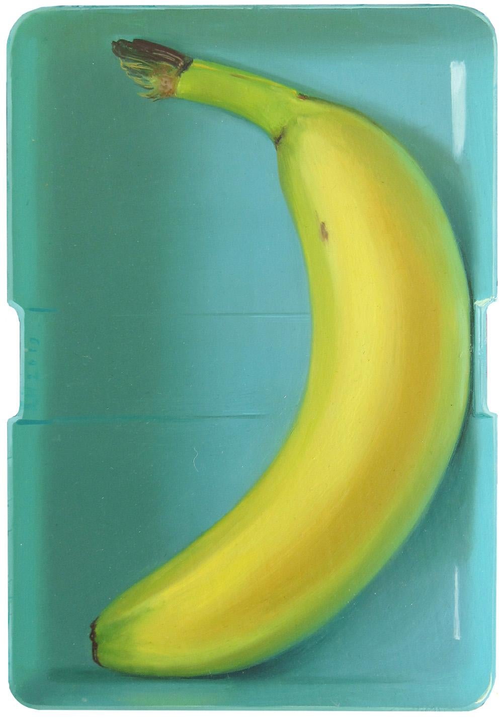 Rutger Hiemstra Still-Life Painting - Banana in a lunchbox- 21st Century Contemporary Dutch Still-life Painting