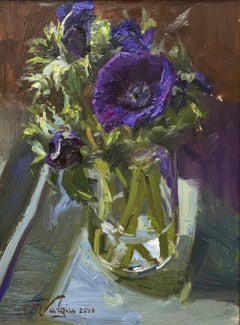 Annemoons- 21st Century Contemporary Still-life Painting of flowers