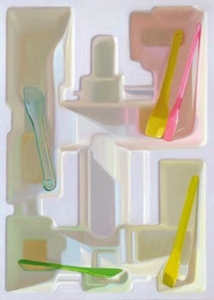 Ice scoops- 21st Century Contemporary Still-life Painting of plastic