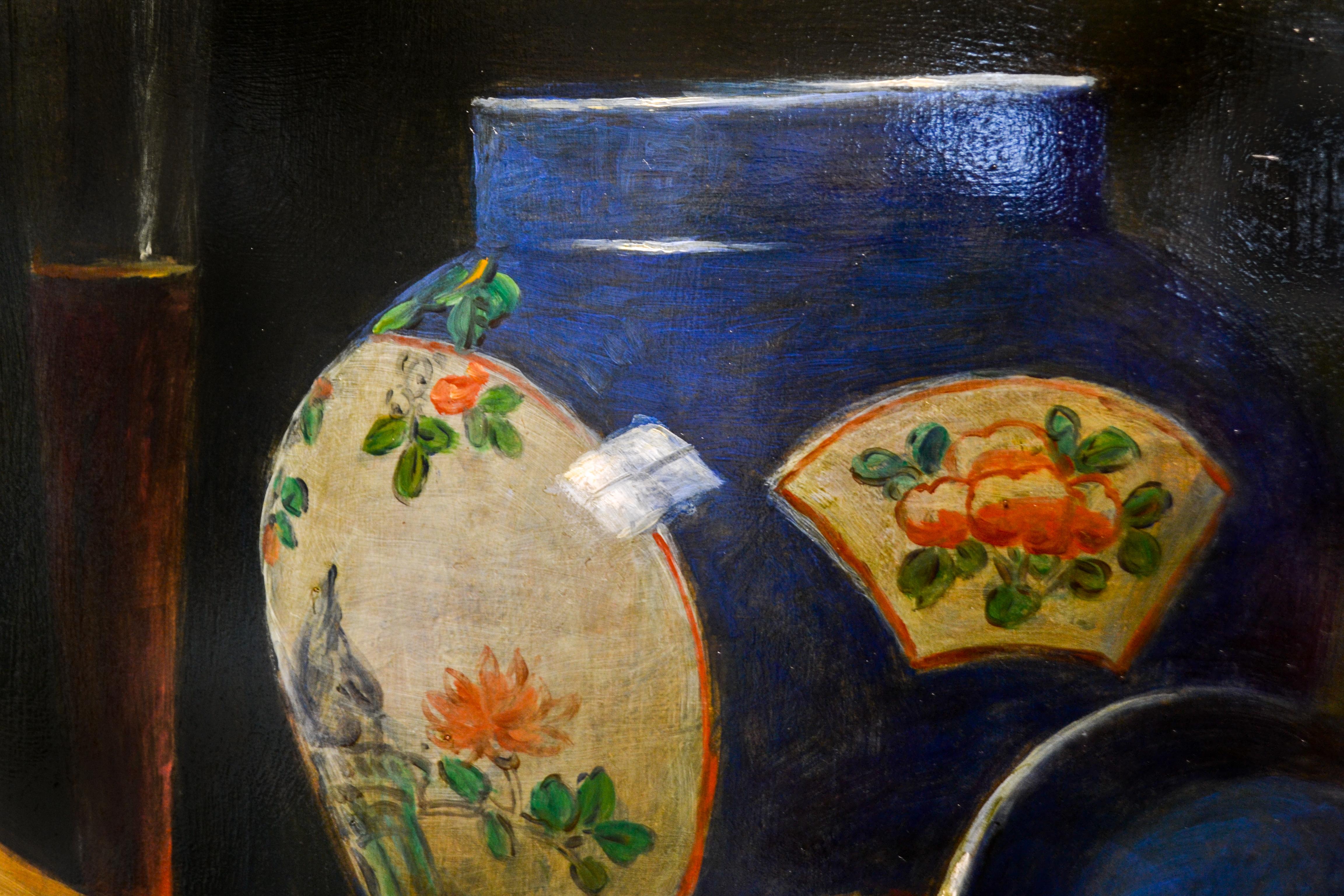 Still-Life with Ornamental Horn, Blue-White Chinese Vase and Rummer - Le Mair 4