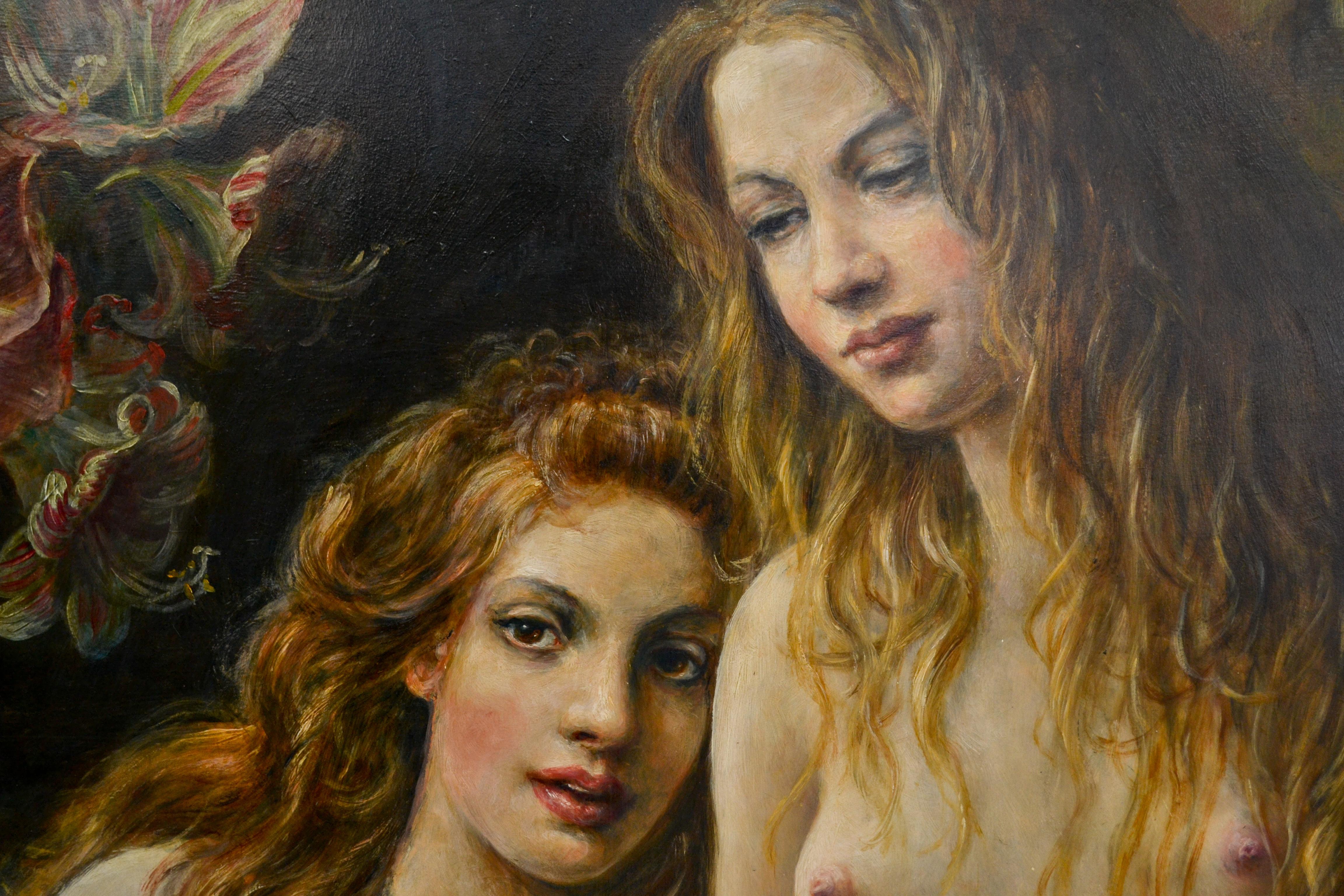 two nude women