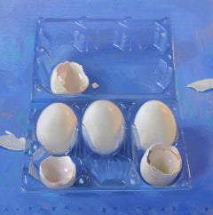 Eggs- 21st Century Contemporary Still-life Painting of Eggs