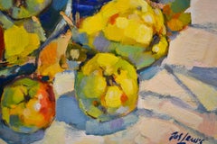 Pears in Yellow - Jos Leurs, 21st Century Contemporary Oil Painting Still-Life