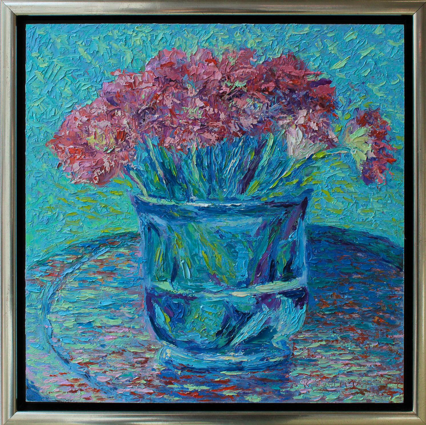 Vaso con tulipani - Natura morta contemporanea del XXI secolo di Ronald Soeliman in vendita 1