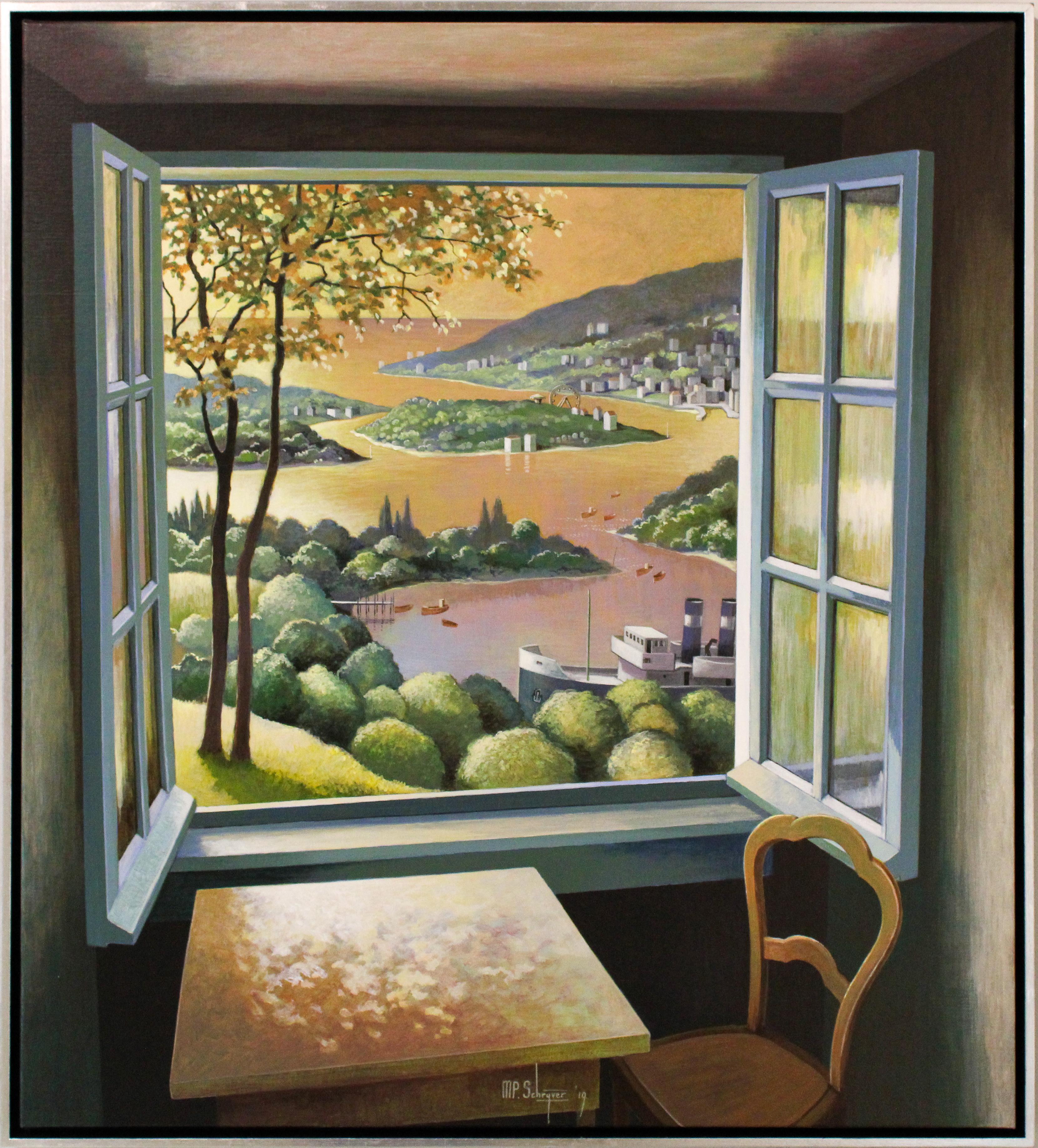 La fenêtre de ma chambre - Peinture à l'huile contemporaine du 21e siècle de Michiel Schrijver 7