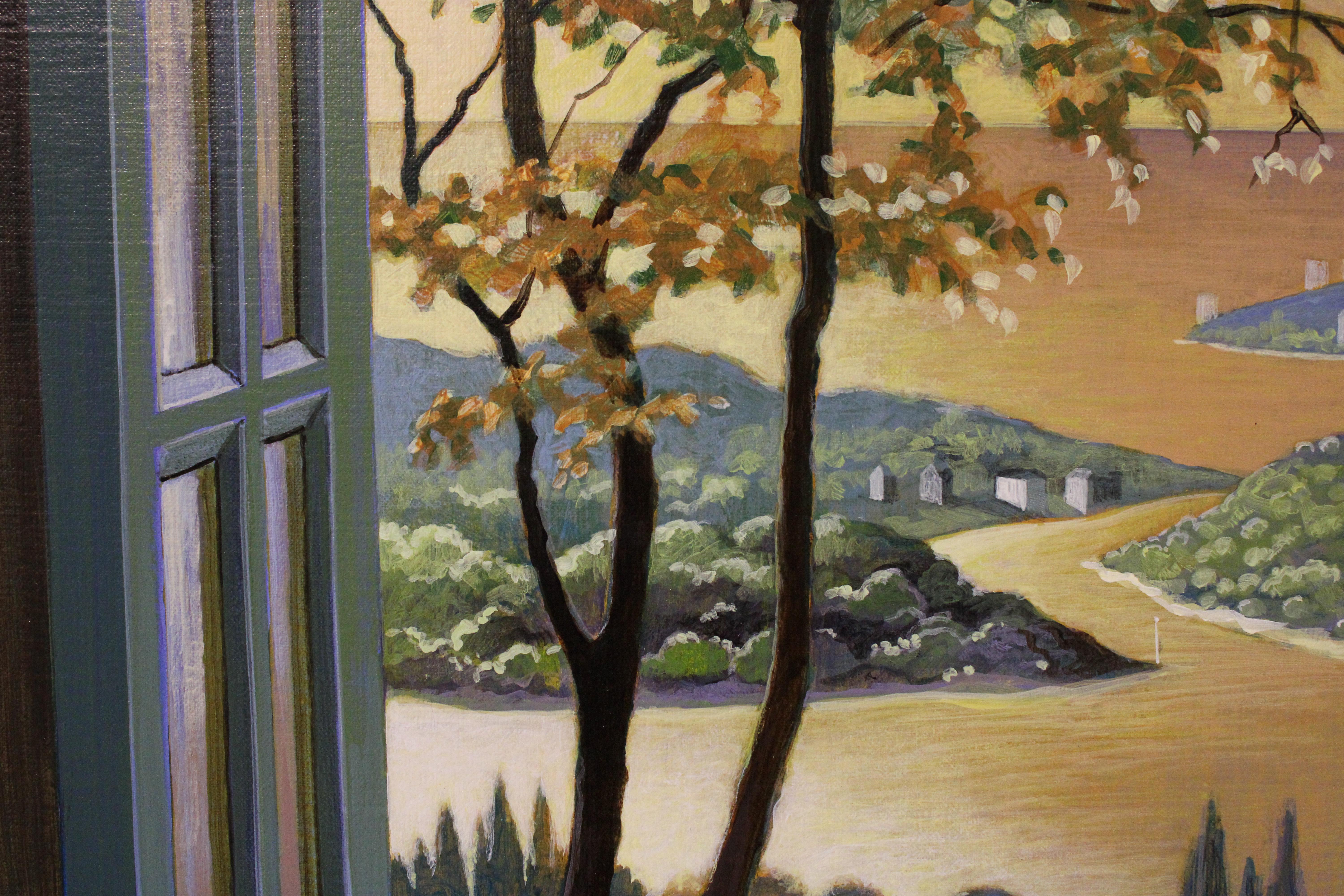 La fenêtre de ma chambre - Peinture à l'huile contemporaine du 21e siècle de Michiel Schrijver 2