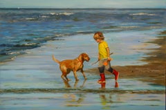 Beachbuddies - 21st Century Contemporary Oil Painting by Dutch Erik van Elven