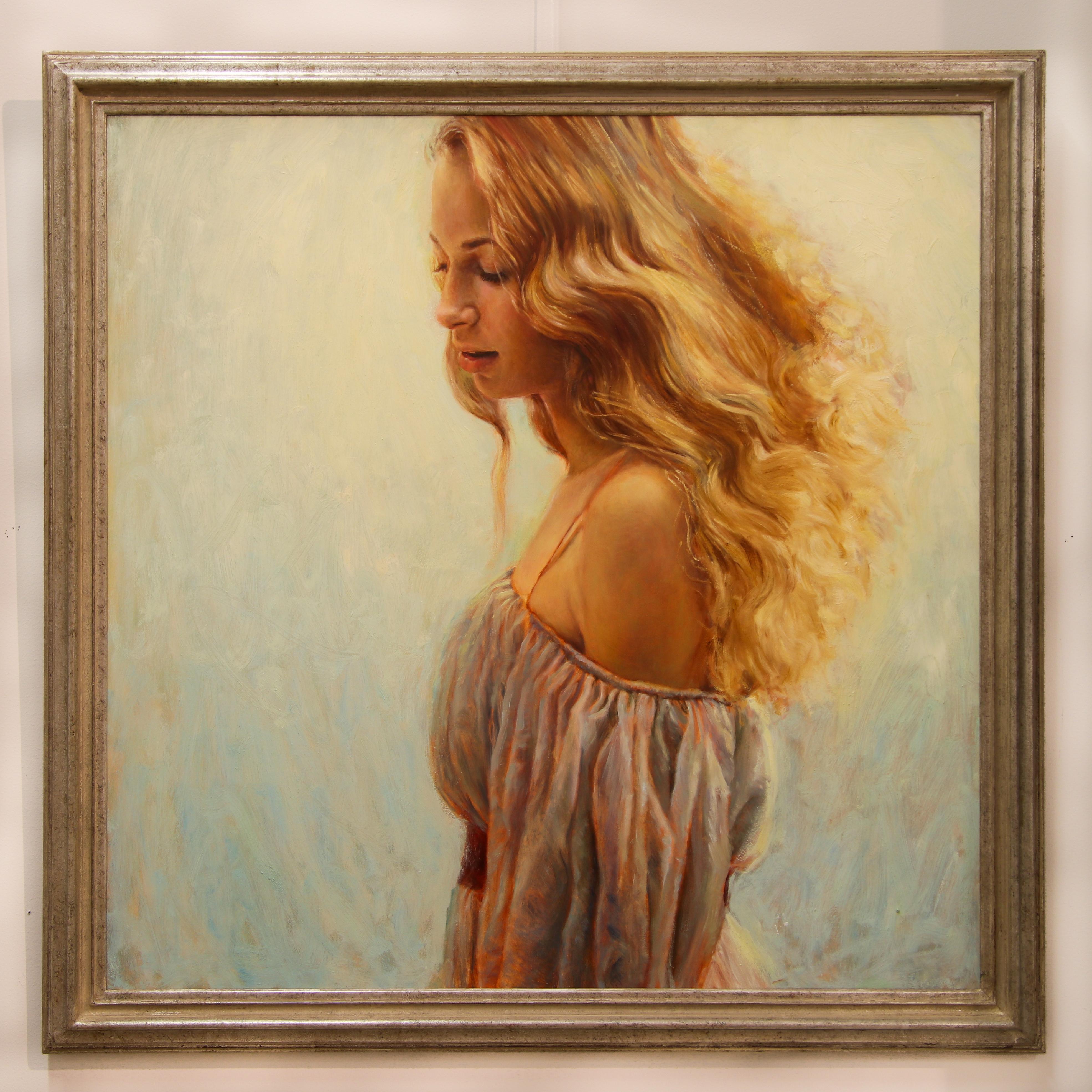 Lorelei - 21st Century Contemporary Oil Paint Portrait by Dutch Yvonne Heemskerk For Sale 1
