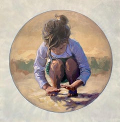 Jouer de l'ombre - Peinture néerlandaise contemporaine du 21e siècle représentant un enfant jouant