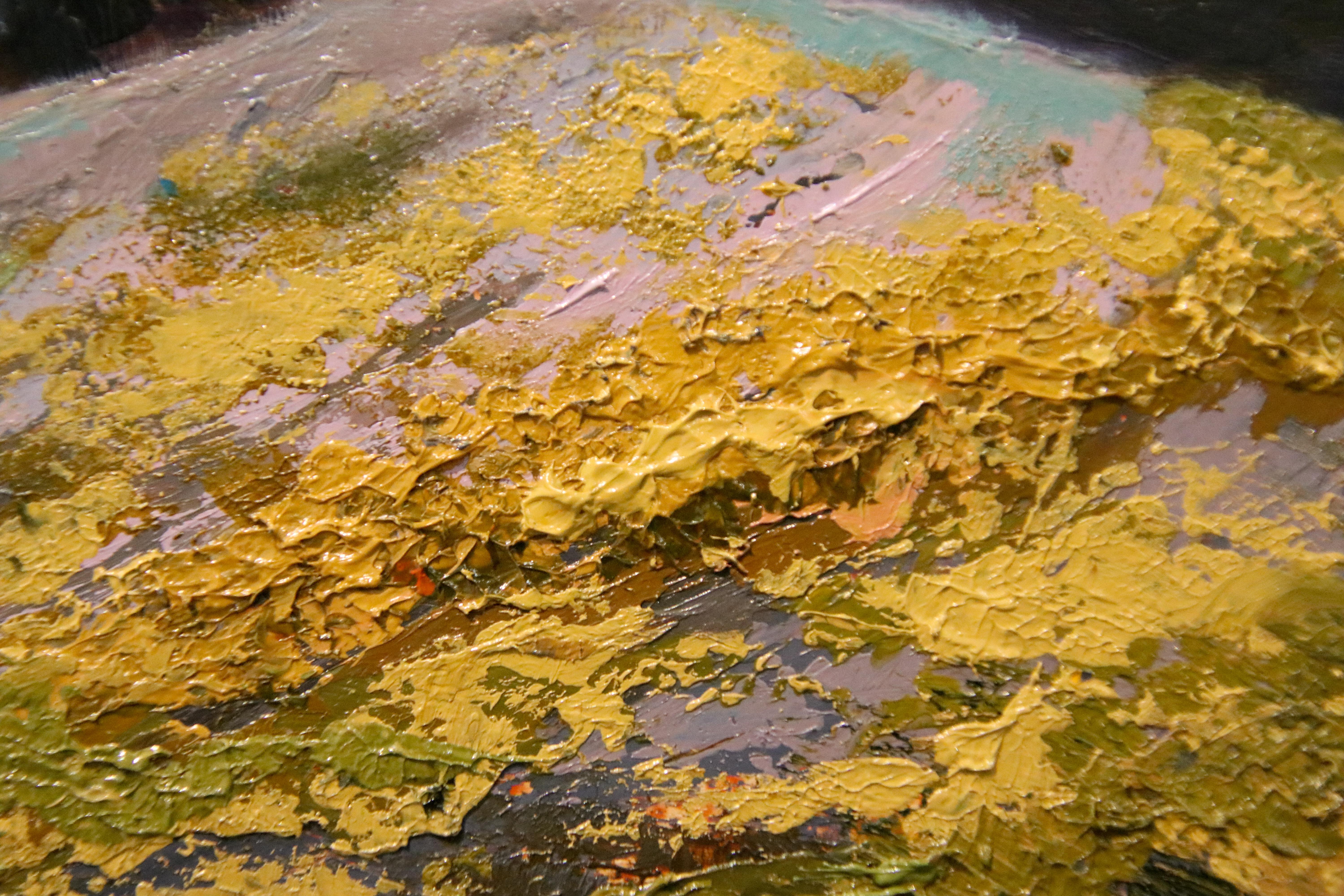 Moss - Peinture de paysage contemporaine du 21e siècle représentant des pierres dans la nature en vente 3