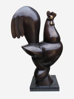 Pride – Bronzeskulptur eines Hahnentritts aus dem 21. Jahrhundert