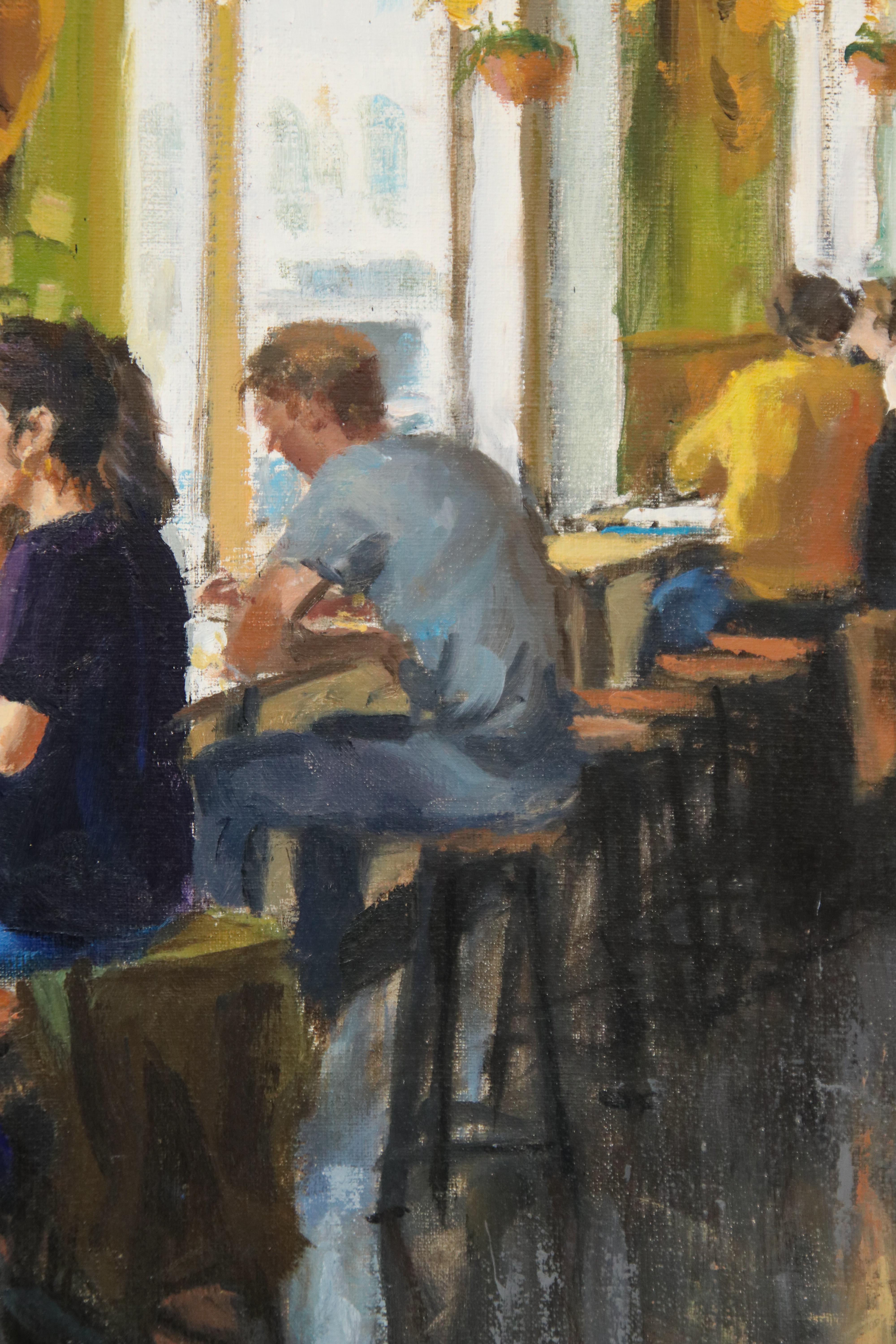 Coffeelab - 21st Century Contemporary Oil Painting by Richard van Mensvoort 1
