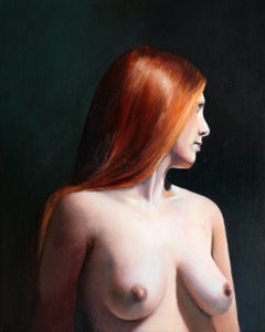 Ginger- 21st Century Dutch Contemporary Painting of a nude woman with red hair