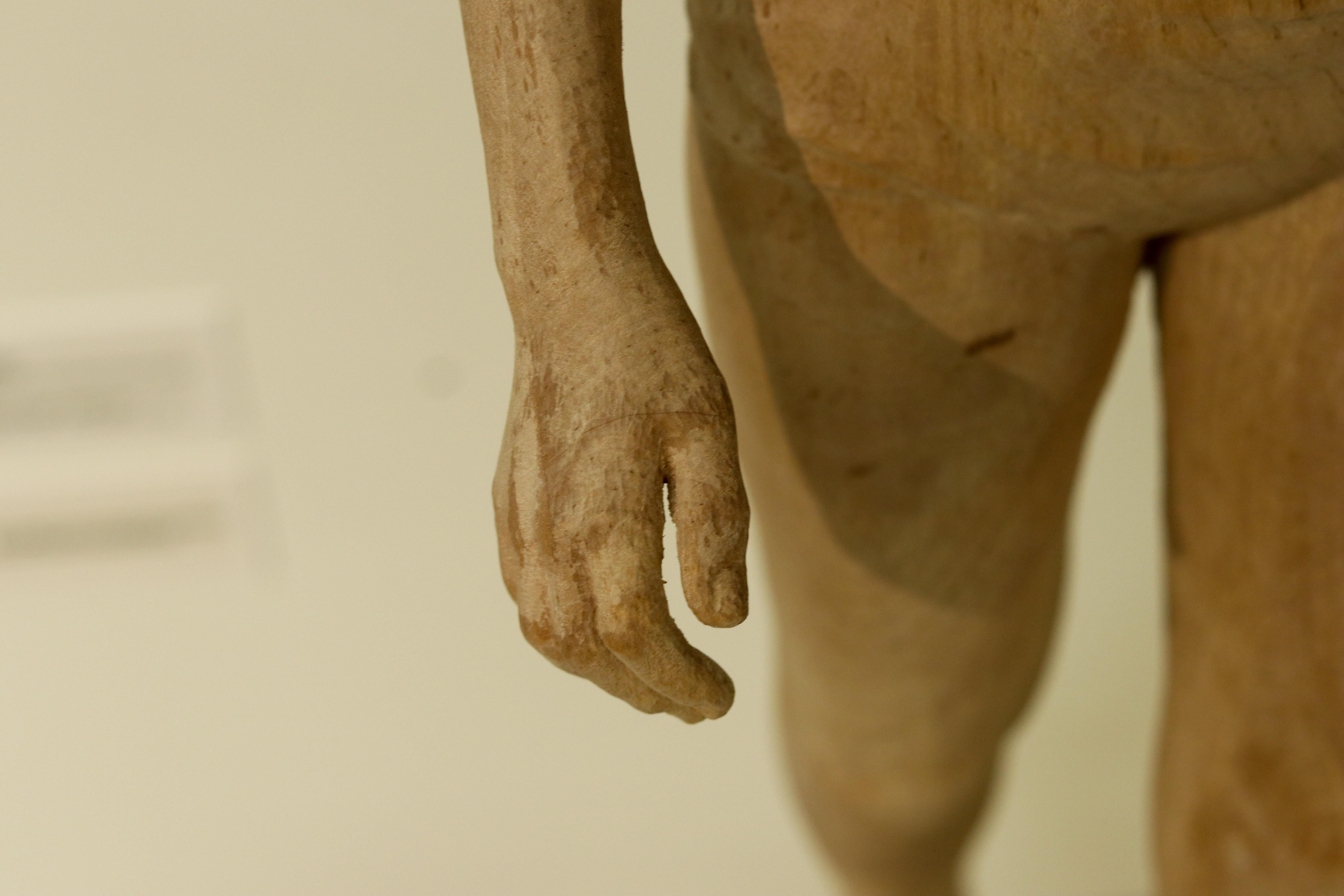 Walking Girl, 21st Century Contemporary Wooden Sculpture by Pedro Quesada Sierra 1