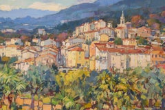 Village Callas Provence - 21st Century Contemporary Oil Painting by Jos Leurs