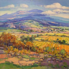 Paysage Provence - Peinture à l'huile contemporaine du 21e siècle de l'artiste néerlandais Jos Leurs