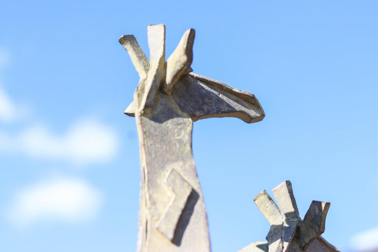 Giraffes - 21st Century Contemporary Bronze Sculpture by Antoinette Briet For Sale 10