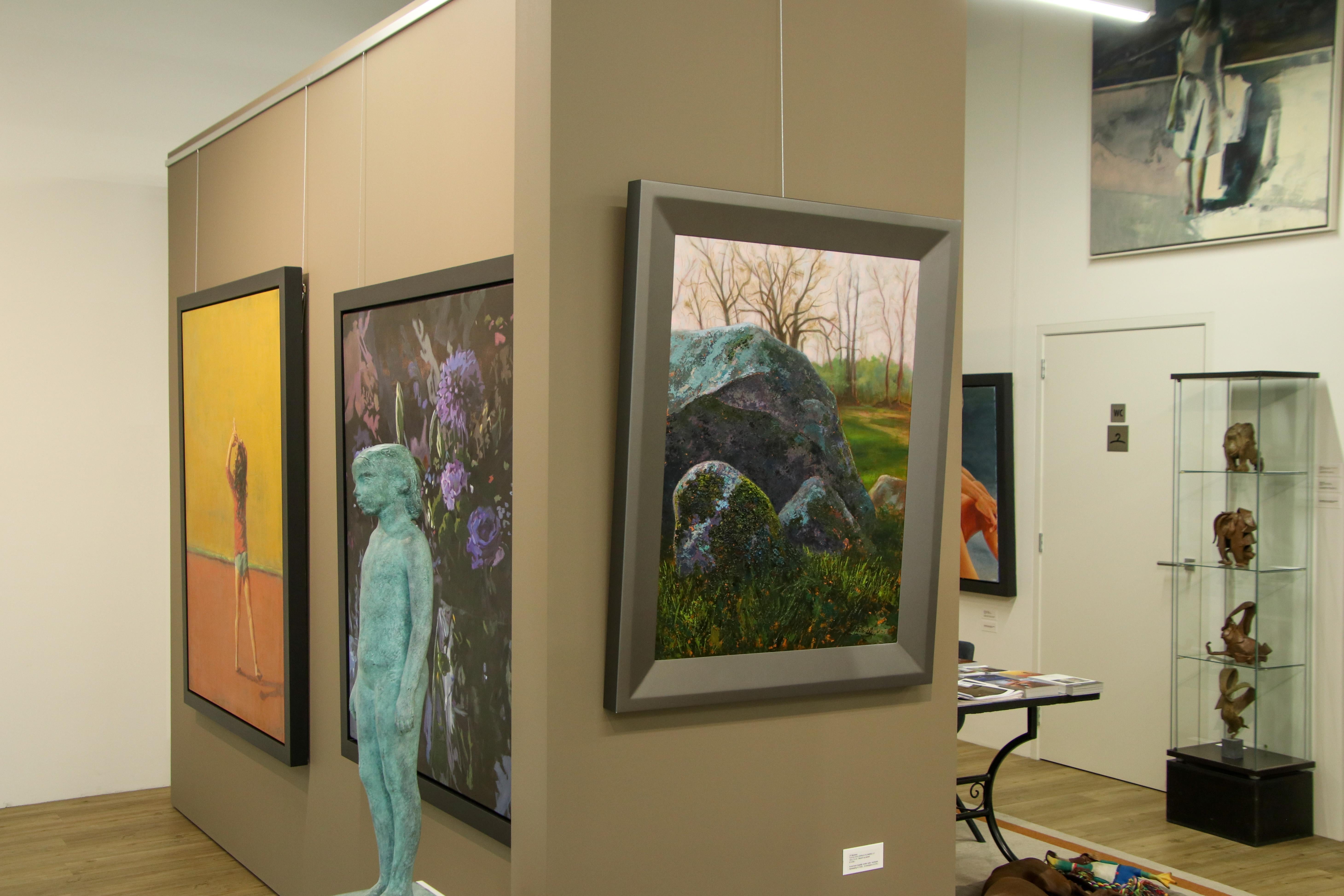 Turquoise - Peinture à l'huile contemporaine du 21e siècle, de l'artiste néerlandaise Esther Schlebos 6