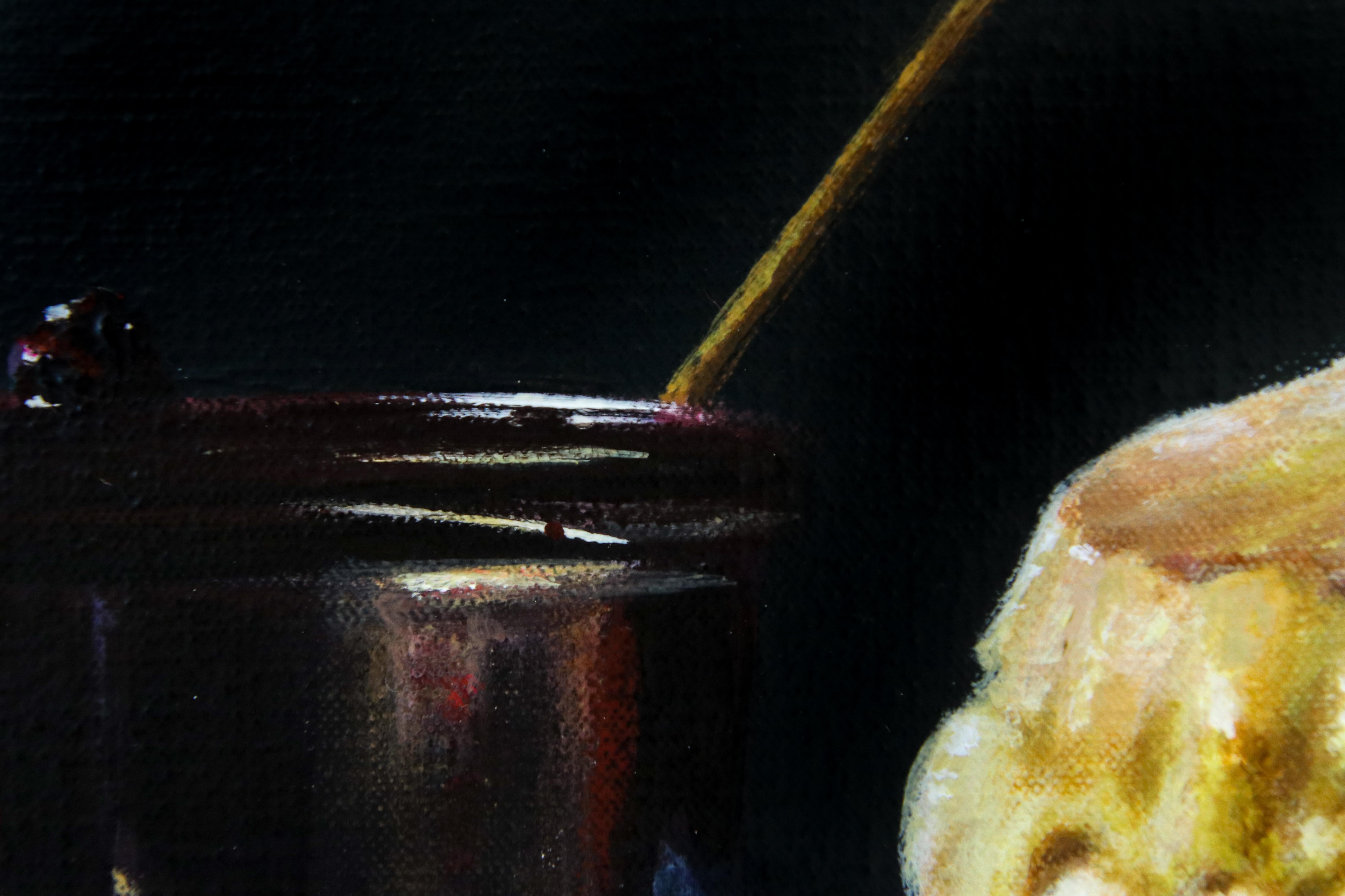 Scones - 21st Century Contemporary Acrylic Painting by Heidi Von Faber - Black Still-Life Painting by Heidi von Faber