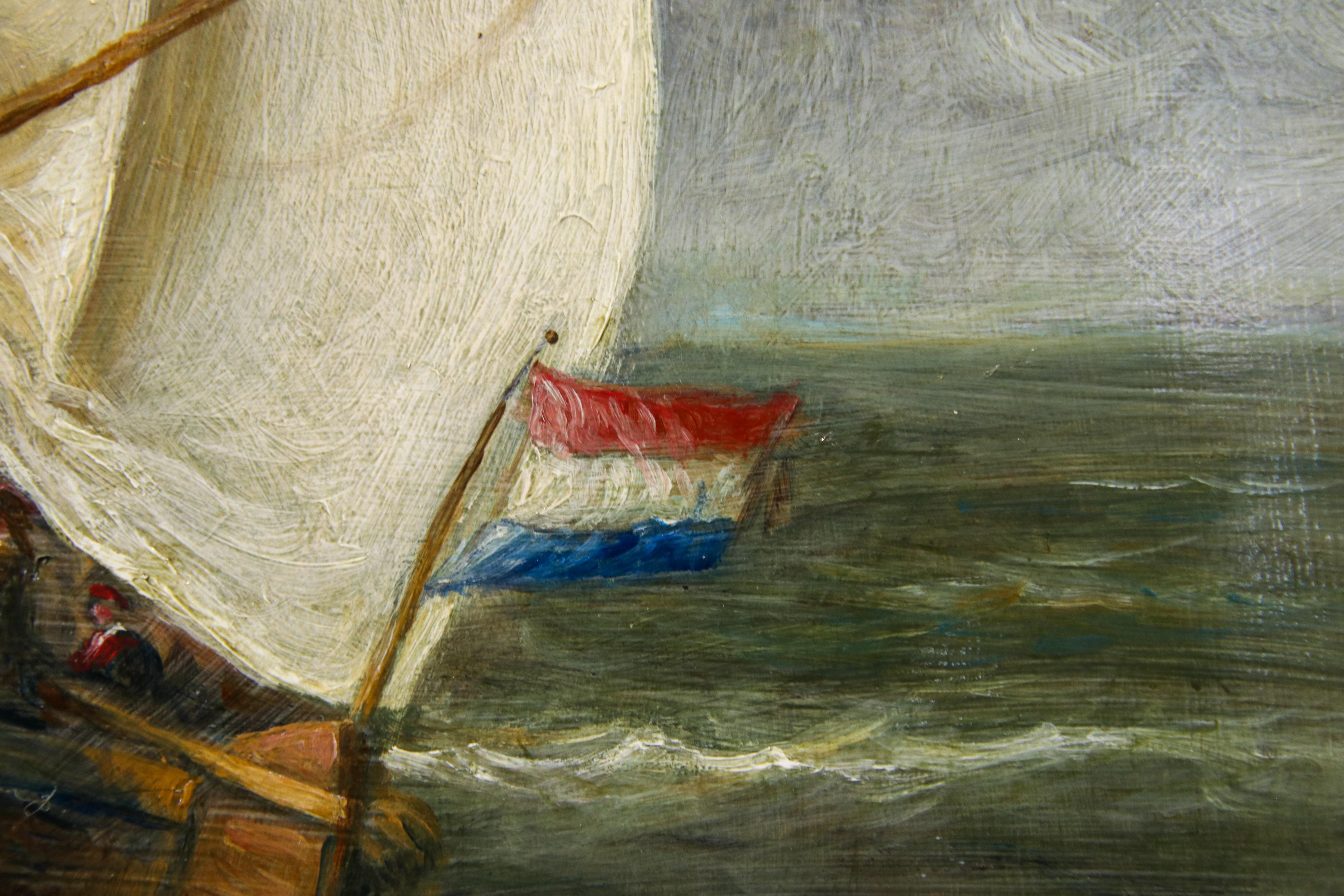Seascape On Rough Water - 21st Century Classic Oil Painting by Cornelis Le Mair 2