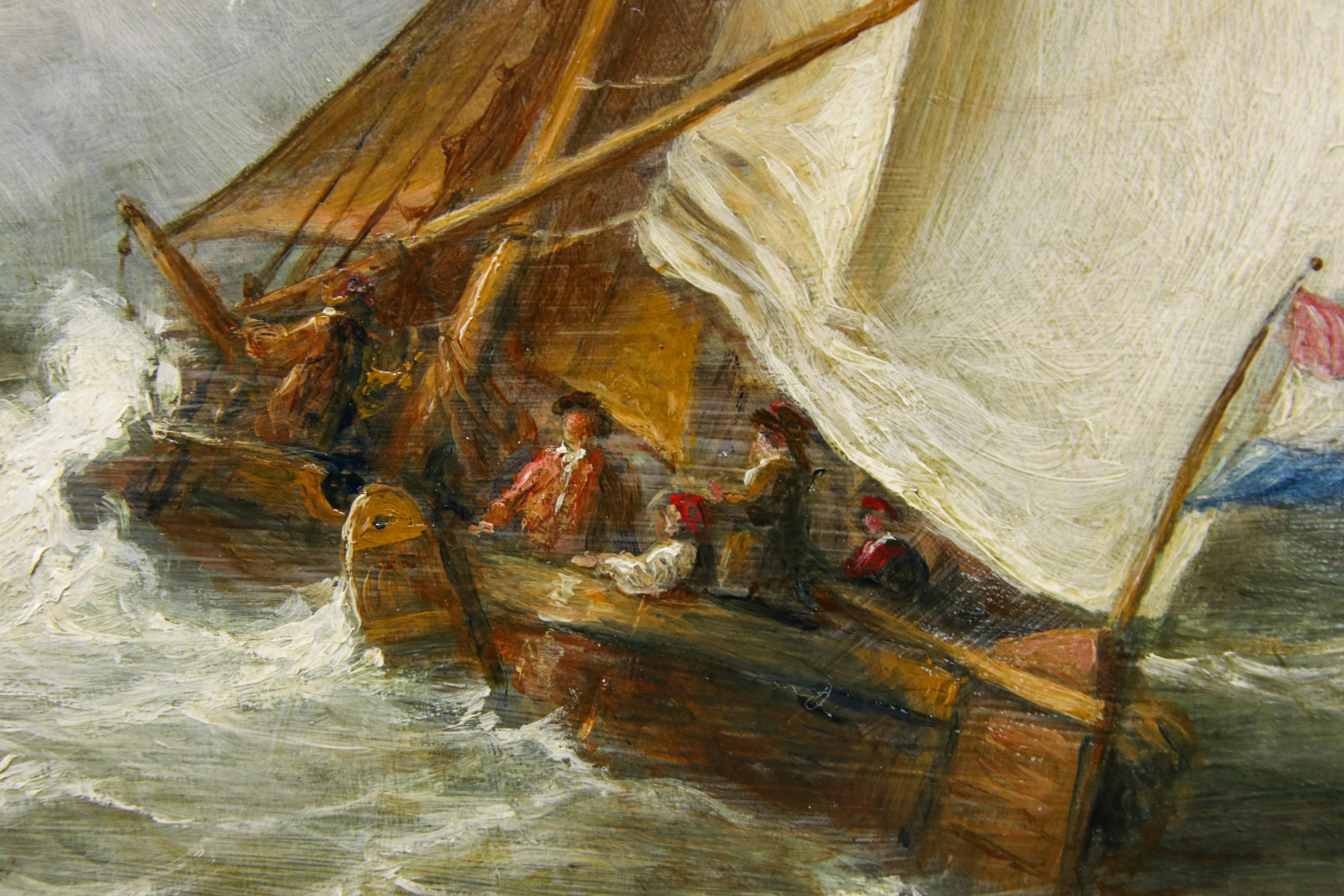 Seascape On Rough Water - 21st Century Classic Oil Painting by Cornelis Le Mair 1