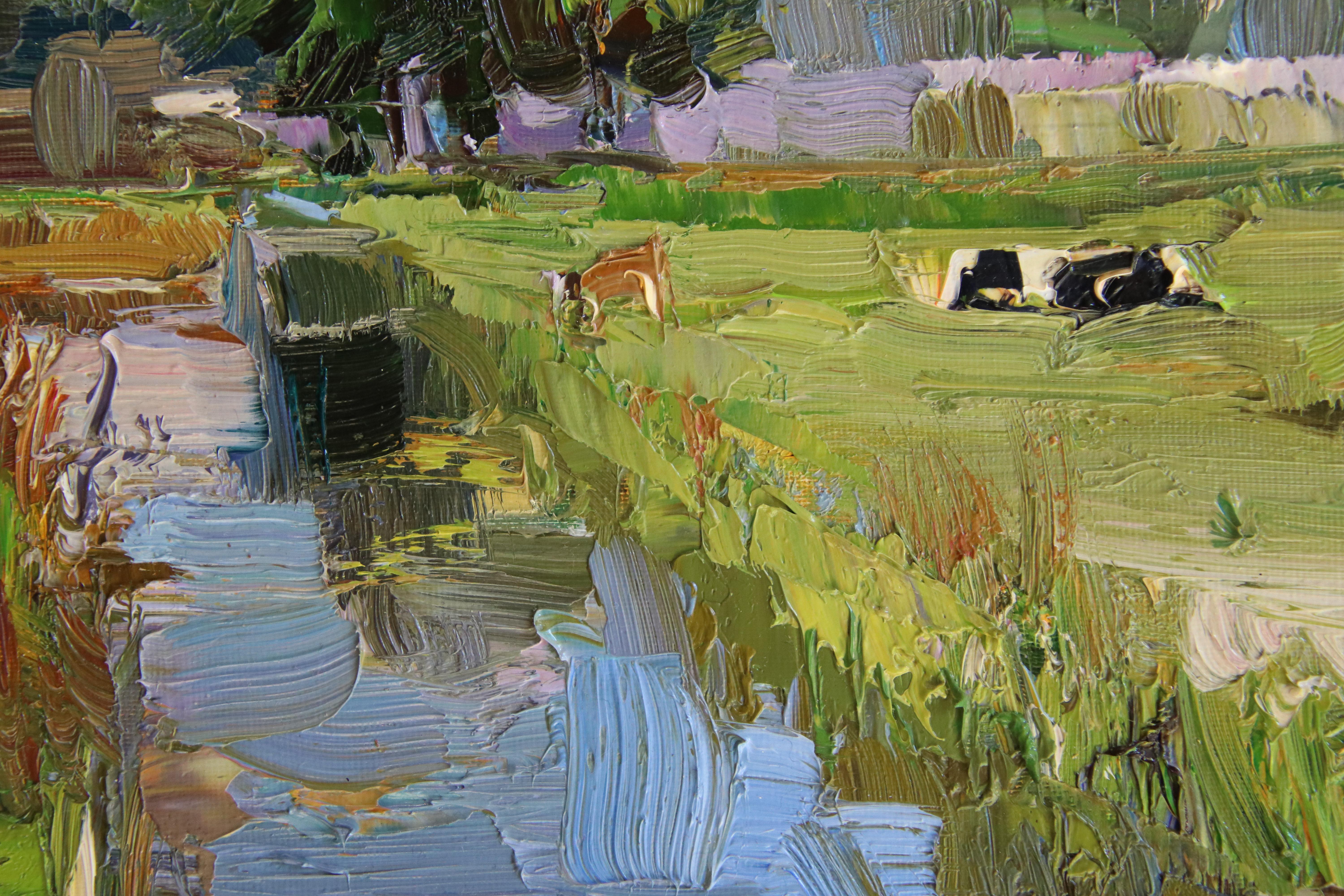 Dutch Landscape with Cows, Water and Trees - Contemporary Art by Roos Schuring 7