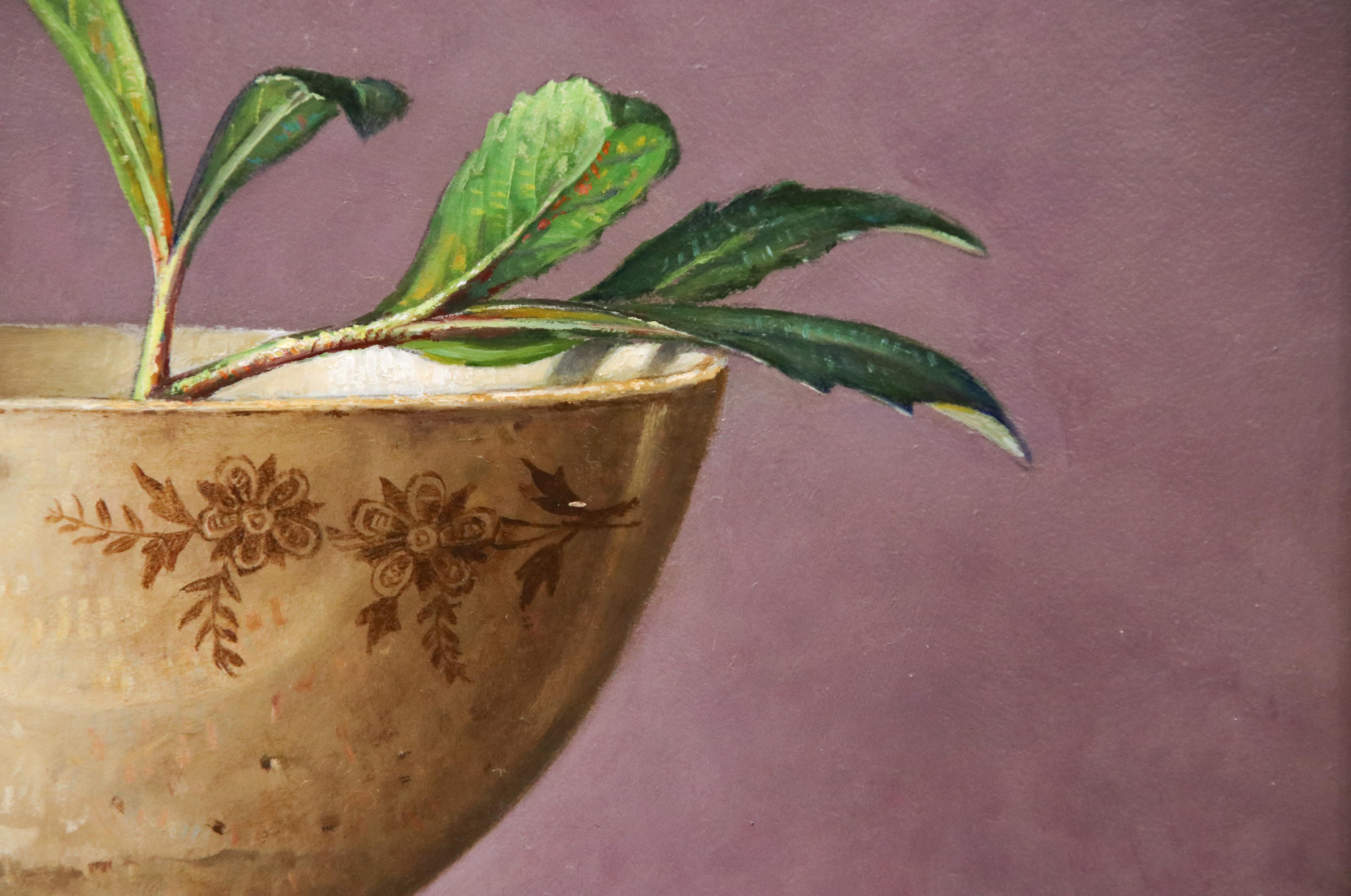 Hellebore in brown bowl - 21st Century Contemporary Still-life by Ingrid Smuling 1