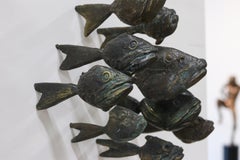 Piranha's  - 21st Century Bronze Sculpture out of Piranha's  (45 fishes)