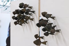 Piranha's  - 21st Century Bronze Sculpture out of Piranha's  (45 fishes)