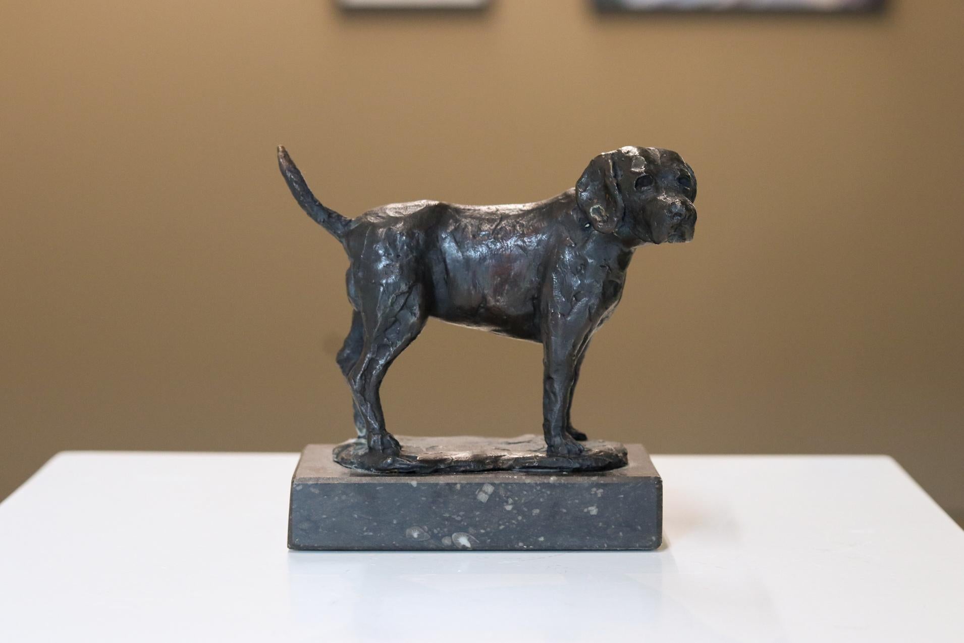 Figurative Sculpture di Romee Kanis - Beagle - Scultura in bronzo contemporanea del 21° secolo di un piccolo cane felice