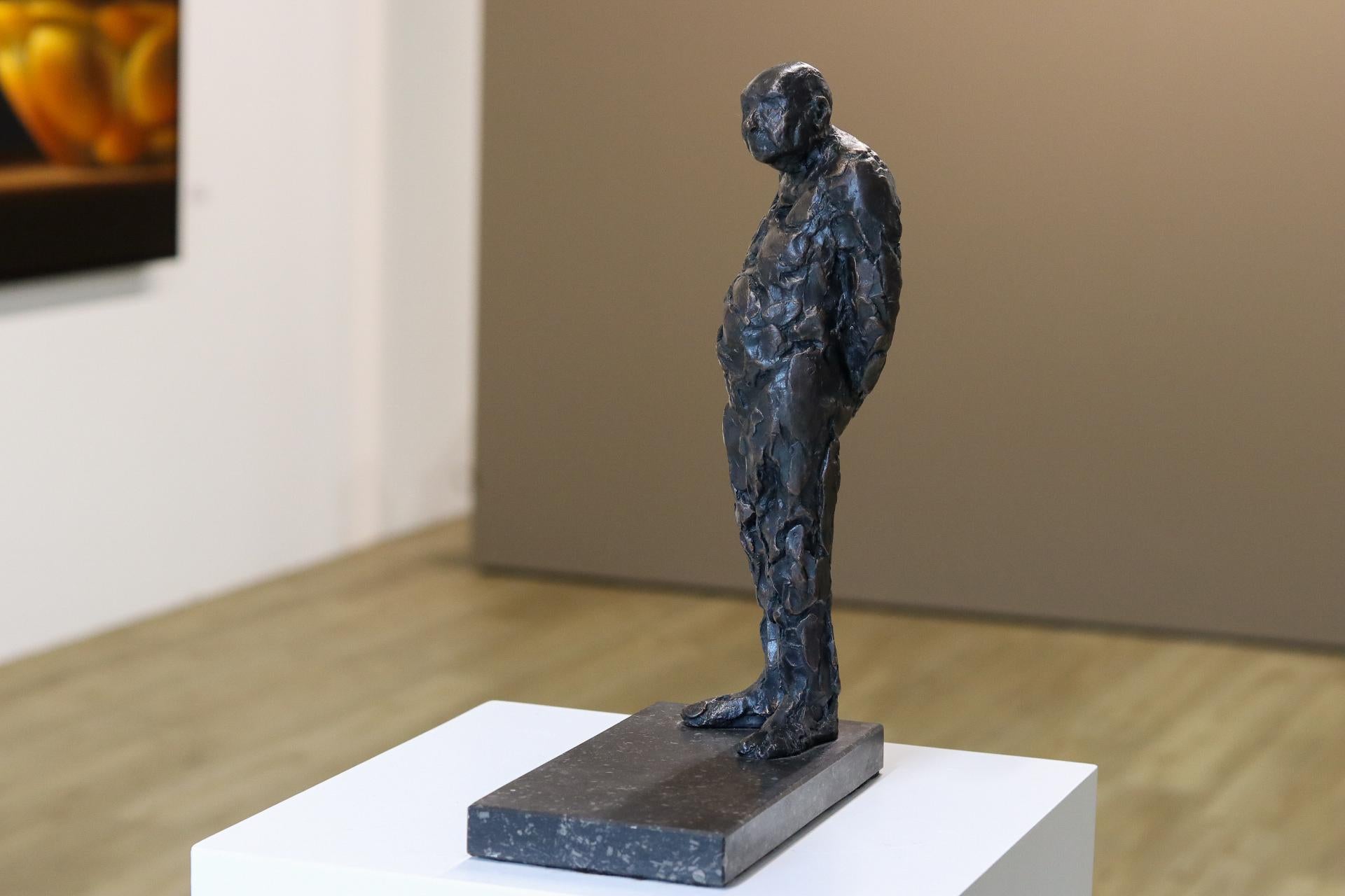 Mieke Heitling Figurative Sculpture - Joie de Vivre, 21st Century Contemporary Bronze Sculpture of an Old Man Standing