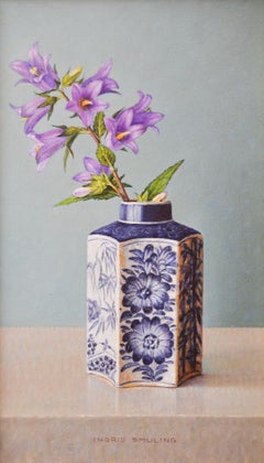 Campanula - 21st Century Contemporary Oil Paint Still-Life of a Flower in a Vase