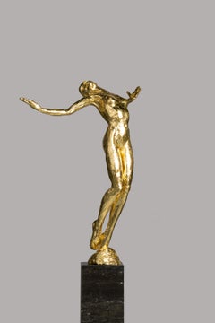 Living Daylight Gold- Skulptur einer nackten Frau aus dem 21. Jahrhundert