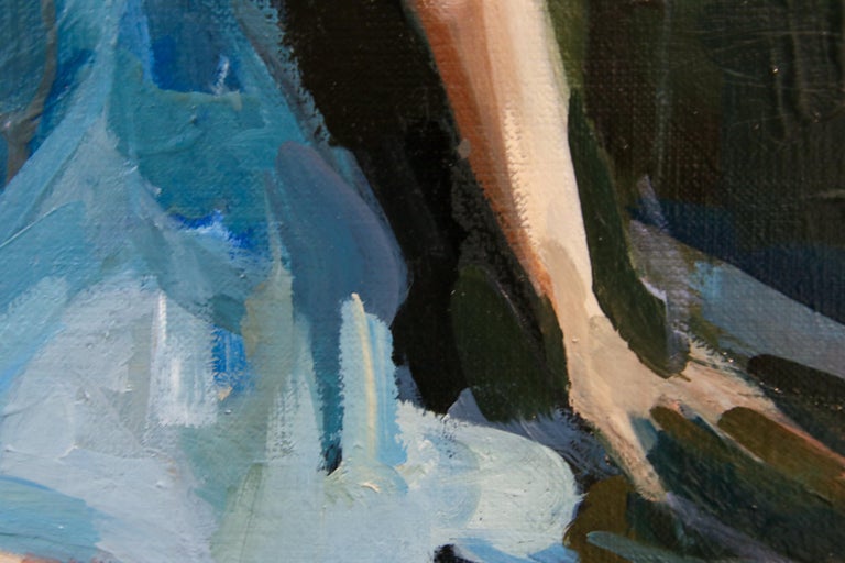 Undreamed Shores - Contemporary Oil Painting of a Woman Walking Through Water For Sale 2