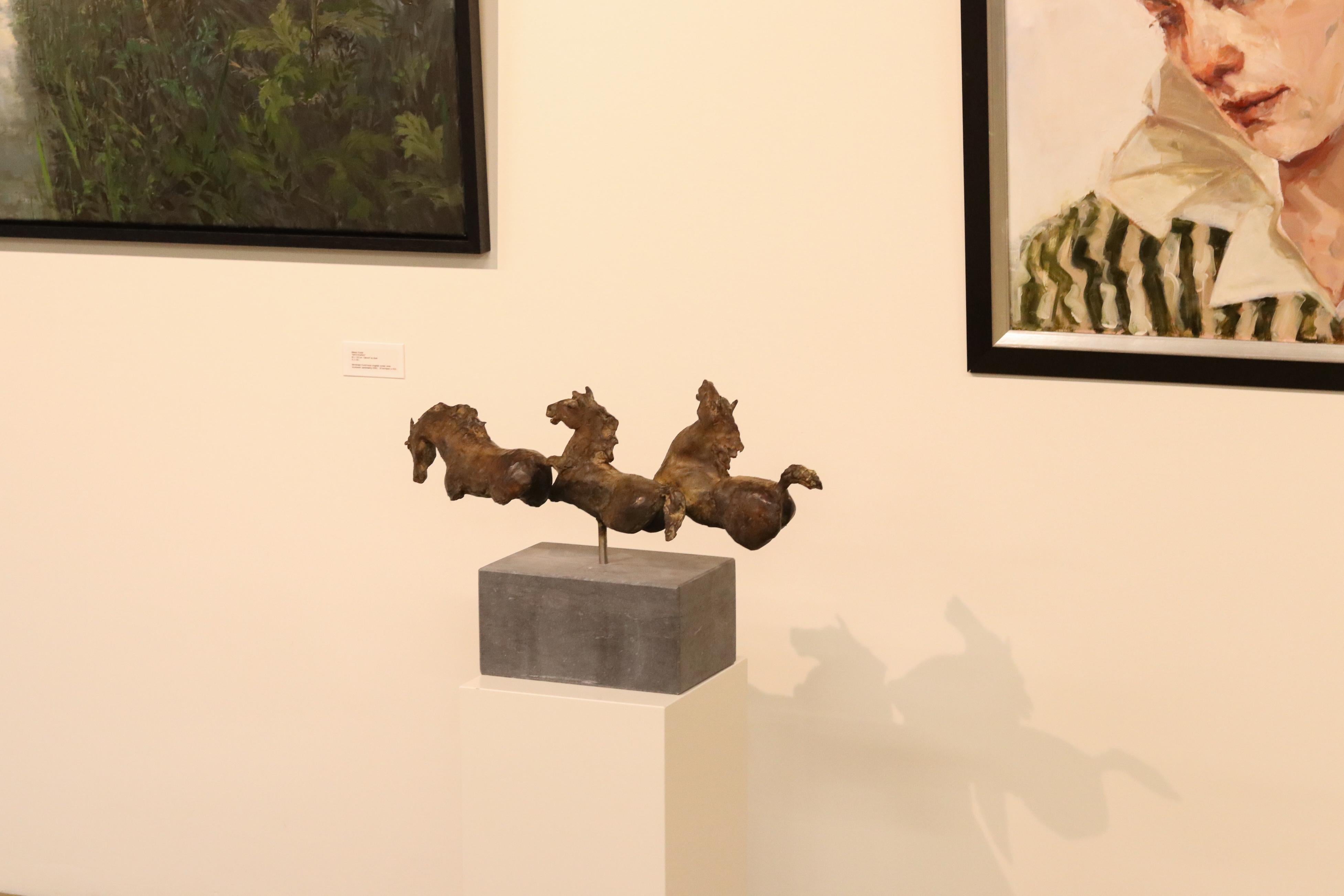 Wild Horses - 21st Century Contemporary Bronze Sculpture of Running Horses 6