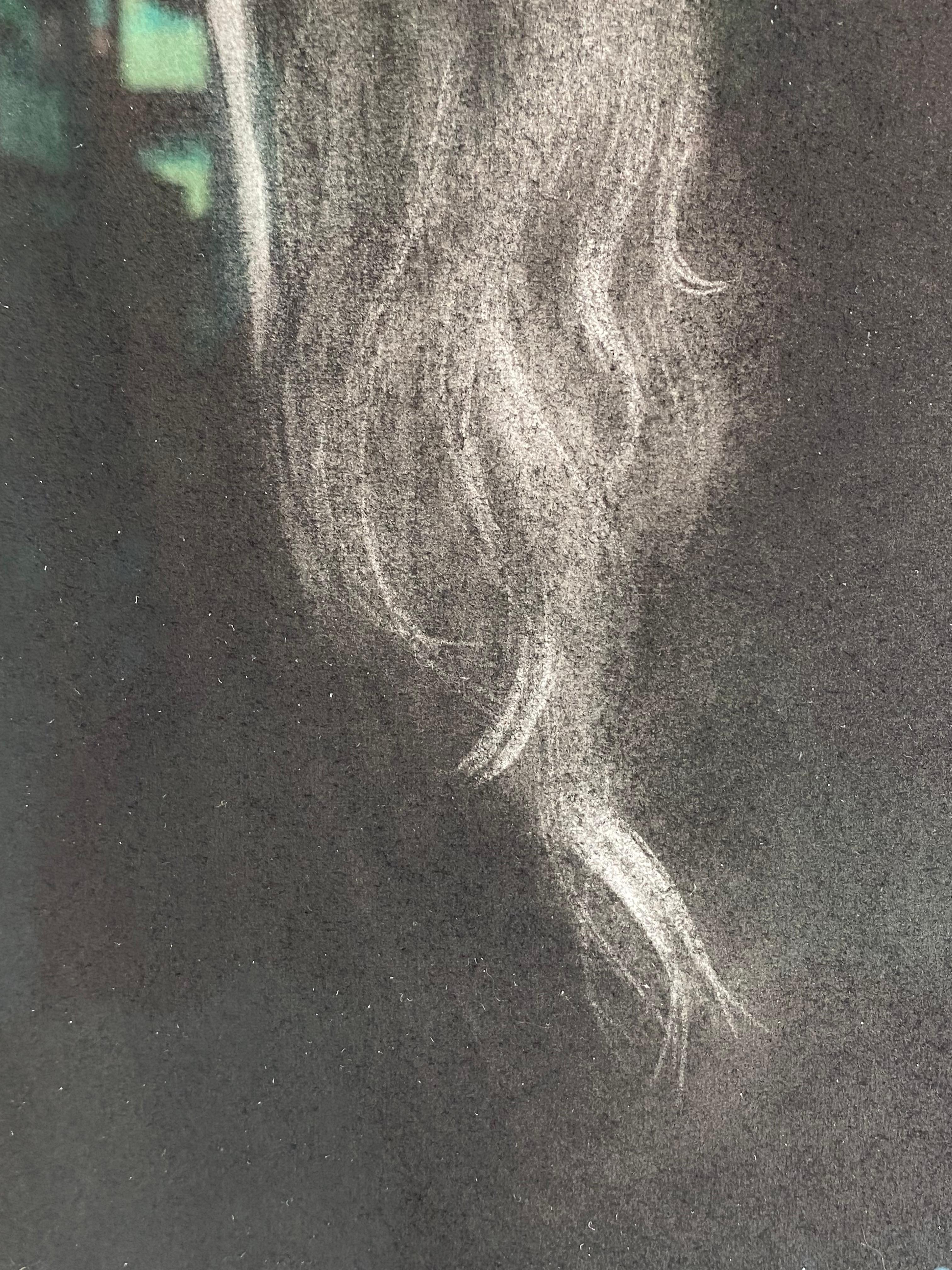 Einstimmung - Zeitgenössische Kohlezeichnung eines Mädchens aus dem 21. im Angebot 5