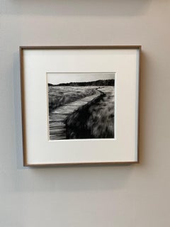 A Walk - 21st Century Contemporary Landscape Charcoal Drawing